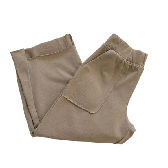 Adore Me Pants Beige Casual Wide Leg Hi Low Hem Lounge Cropped Pants Size XS - Picture 6 of 11